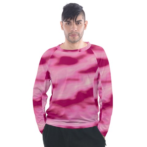 Pink  Waves Flow Series 4 Men s Long Sleeve Raglan Tee by DimitriosArt