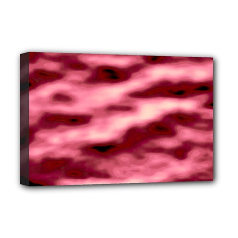 Pink  Waves Flow Series 5 Deluxe Canvas 18  X 12  (stretched) by DimitriosArt