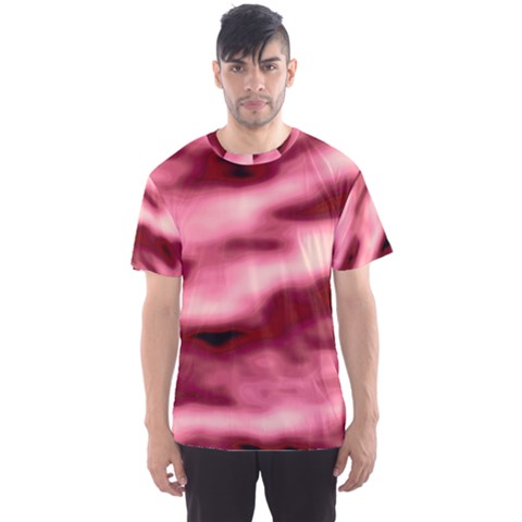 Pink  Waves Flow Series 5 Men s Sport Mesh Tee by DimitriosArt