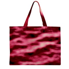 Pink  Waves Flow Series 5 Zipper Mini Tote Bag by DimitriosArt