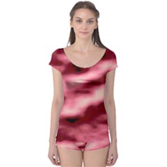 Pink  Waves Flow Series 5 Boyleg Leotard  by DimitriosArt