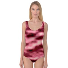 Pink  Waves Flow Series 5 Princess Tank Leotard  by DimitriosArt