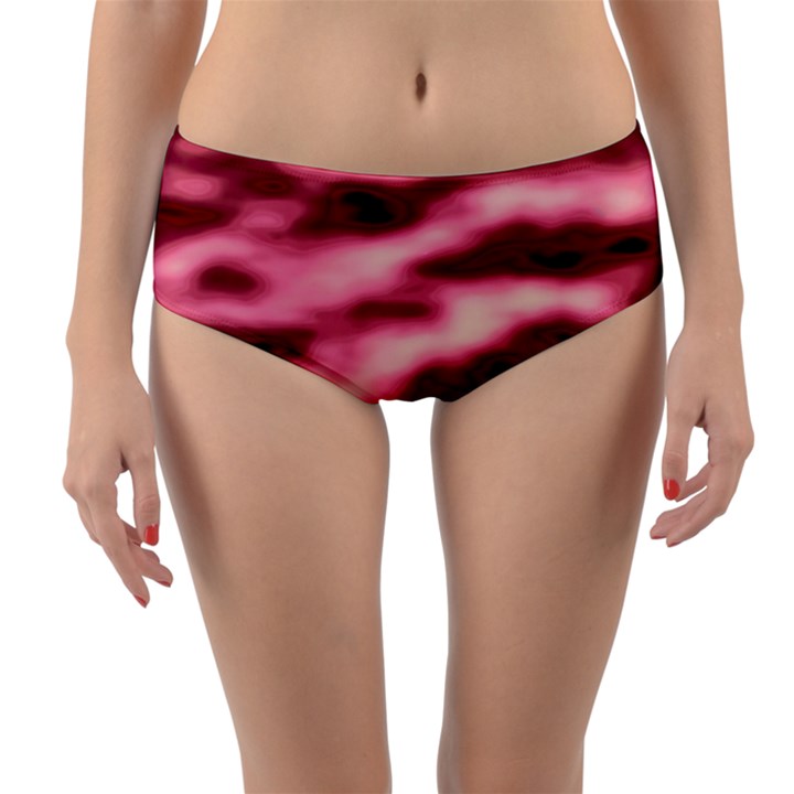 Pink  Waves Flow Series 5 Reversible Mid-Waist Bikini Bottoms