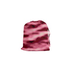 Pink  Waves Flow Series 5 Drawstring Pouch (xs) by DimitriosArt