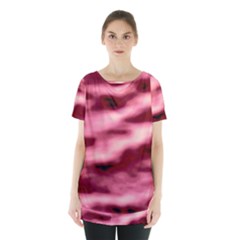 Pink  Waves Flow Series 5 Skirt Hem Sports Top by DimitriosArt