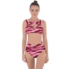 Pink  Waves Flow Series 5 Bandaged Up Bikini Set  by DimitriosArt