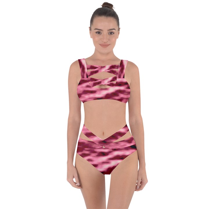 Pink  Waves Flow Series 5 Bandaged Up Bikini Set 