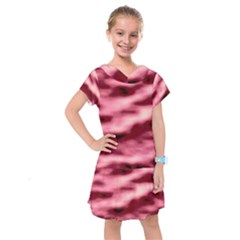 Pink  Waves Flow Series 5 Kids  Drop Waist Dress by DimitriosArt