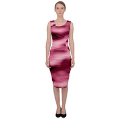 Pink  Waves Flow Series 5 Sleeveless Pencil Dress by DimitriosArt