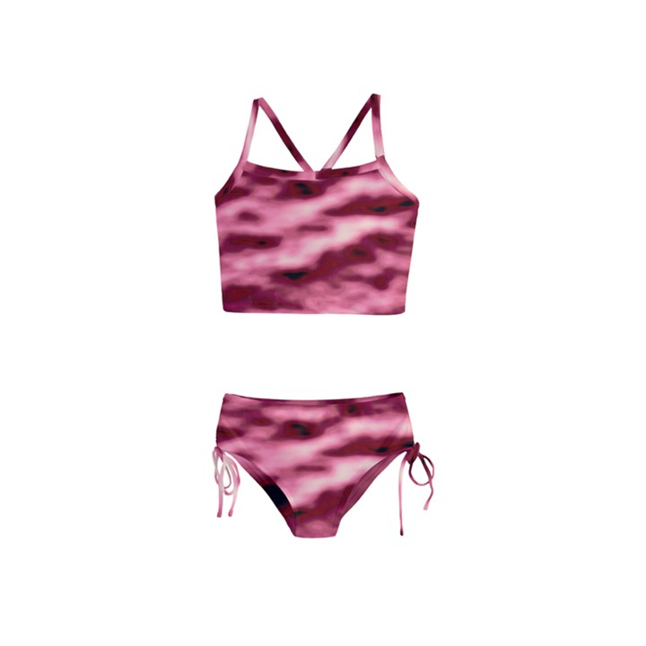 Pink  Waves Flow Series 5 Girls  Tankini Swimsuit