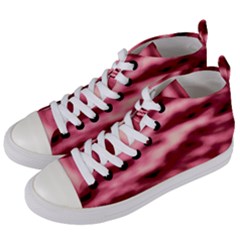 Pink  Waves Flow Series 5 Women s Mid-top Canvas Sneakers by DimitriosArt