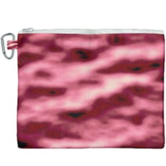 Pink  Waves Flow Series 5 Canvas Cosmetic Bag (xxxl) by DimitriosArt