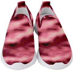 Pink  Waves Flow Series 5 Kids  Slip On Sneakers by DimitriosArt