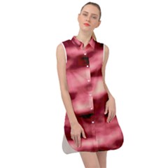 Pink  Waves Flow Series 5 Sleeveless Shirt Dress by DimitriosArt