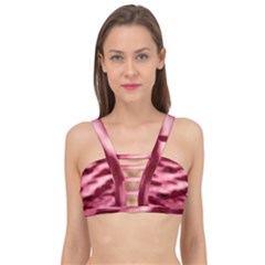 Pink  Waves Flow Series 5 Cage Up Bikini Top by DimitriosArt