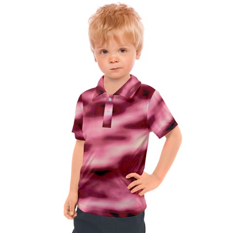 Pink  Waves Flow Series 5 Kids  Polo Tee by DimitriosArt