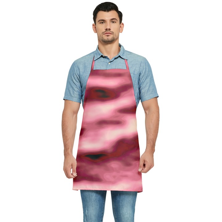 Pink  Waves Flow Series 5 Kitchen Apron