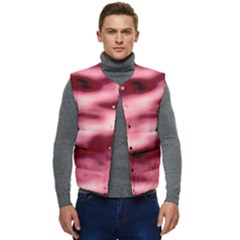 Pink  Waves Flow Series 5 Men s Short Button Up Puffer Vest	 by DimitriosArt