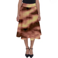 Gold Waves Flow Series 2 Perfect Length Midi Skirt by DimitriosArt