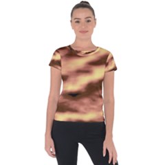 Gold Waves Flow Series 2 Short Sleeve Sports Top  by DimitriosArt