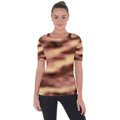 Gold Waves Flow Series 2 Shoulder Cut Out Short Sleeve Top by DimitriosArt