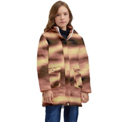 Gold Waves Flow Series 2 Kid s Hooded Longline Puffer Jacket by DimitriosArt