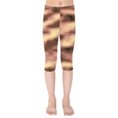 Gold Waves Flow Series 2 Kids  Capri Leggings  by DimitriosArt