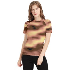 Gold Waves Flow Series 2 Women s Short Sleeve Rash Guard by DimitriosArt