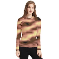 Gold Waves Flow Series 2 Women s Long Sleeve Rash Guard by DimitriosArt