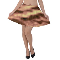 Gold Waves Flow Series 2 Velvet Skater Skirt by DimitriosArt