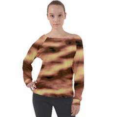 Gold Waves Flow Series 2 Off Shoulder Long Sleeve Velour Top by DimitriosArt