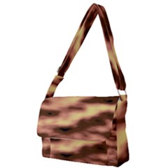 Gold Waves Flow Series 2 Full Print Messenger Bag (s) by DimitriosArt