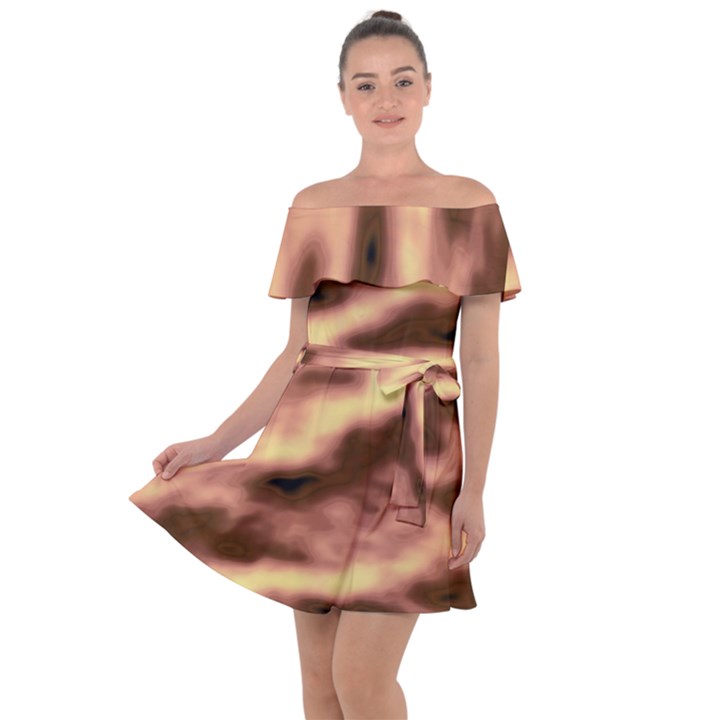 Gold Waves Flow Series 2 Off Shoulder Velour Dress