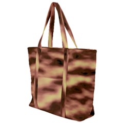 Gold Waves Flow Series 2 Zip Up Canvas Bag by DimitriosArt