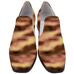 Gold Waves Flow Series 2 Women Slip On Heel Loafers by DimitriosArt