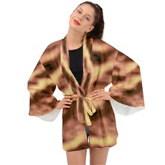 Gold Waves Flow Series 2 Long Sleeve Kimono by DimitriosArt