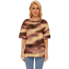 Gold Waves Flow Series 2 Oversized Basic Tee by DimitriosArt