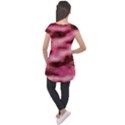 Pink  Waves Flow Series 6 Cap Sleeve High Low Top View2