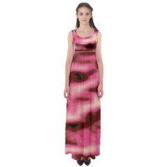 Pink  Waves Flow Series 6 Empire Waist Maxi Dress by DimitriosArt