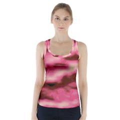 Pink  Waves Flow Series 6 Racer Back Sports Top by DimitriosArt