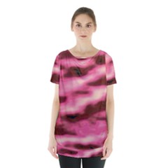 Pink  Waves Flow Series 6 Skirt Hem Sports Top by DimitriosArt