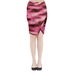 Pink  Waves Flow Series 6 Midi Wrap Pencil Skirt by DimitriosArt