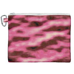 Pink  Waves Flow Series 6 Canvas Cosmetic Bag (xxl) by DimitriosArt