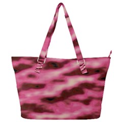 Pink  Waves Flow Series 6 Full Print Shoulder Bag by DimitriosArt