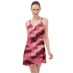 Pink  Waves Flow Series 6 Summer Time Chiffon Dress by DimitriosArt