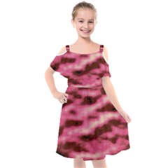 Pink  Waves Flow Series 6 Kids  Cut Out Shoulders Chiffon Dress by DimitriosArt