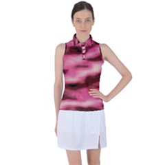 Pink  Waves Flow Series 6 Women s Sleeveless Polo Tee by DimitriosArt