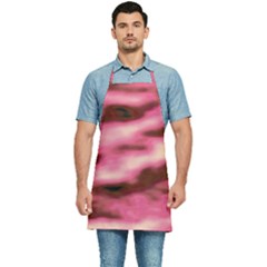 Pink  Waves Flow Series 6 Kitchen Apron by DimitriosArt