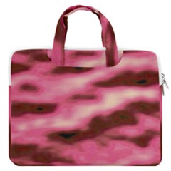 Pink  Waves Flow Series 6 Macbook Pro Double Pocket Laptop Bag by DimitriosArt