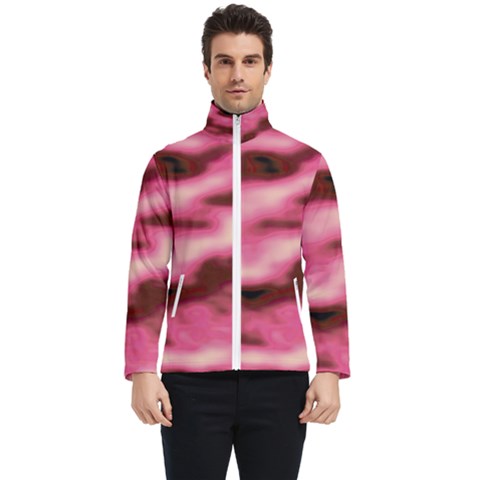 Pink  Waves Flow Series 6 Men s Bomber Jacket by DimitriosArt